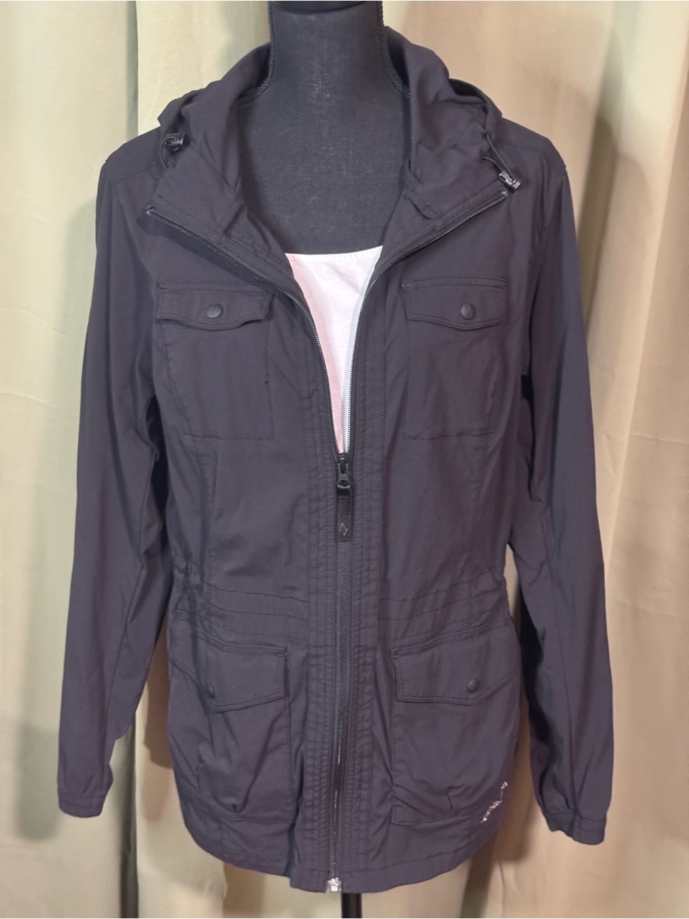 Eddie Bauer Travex Women’s Black Hooded Utility Jacket Size Large